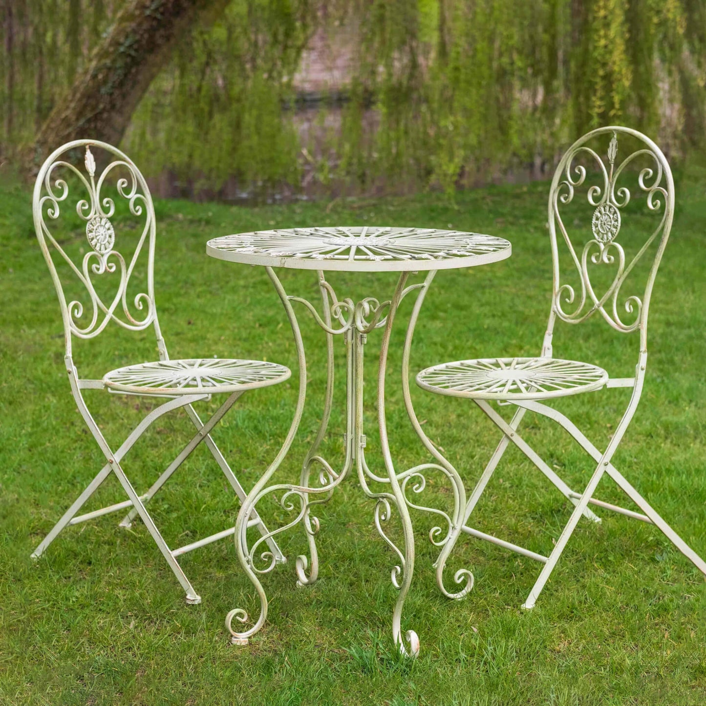 Blaisdon Cream 3-Piece Bistro Set by Ascalon - Mouse & Manor