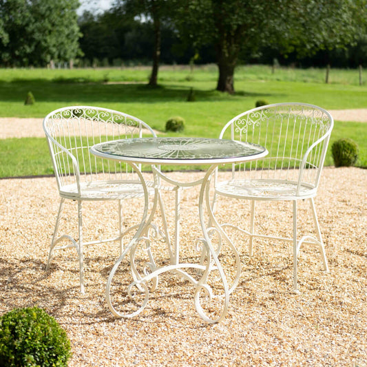 Blaisdon Cream 3 Piece Bistro Set w/ Glass Top by Ascalon - Mouse & Manor