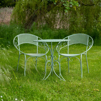 Aquitaine Mesh 3 Piece Bistro Set in Sage Green by Ascalon - Mouse & Manor