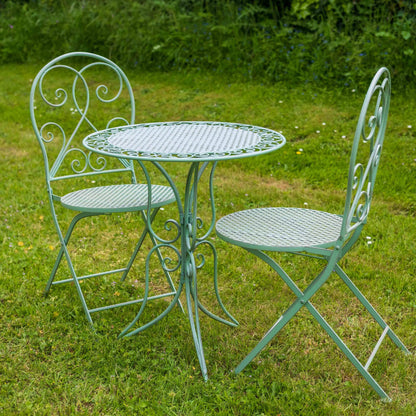 Mesh 3 Piece Folding Bistro Set in Green by Ascalon - Mouse & Manor