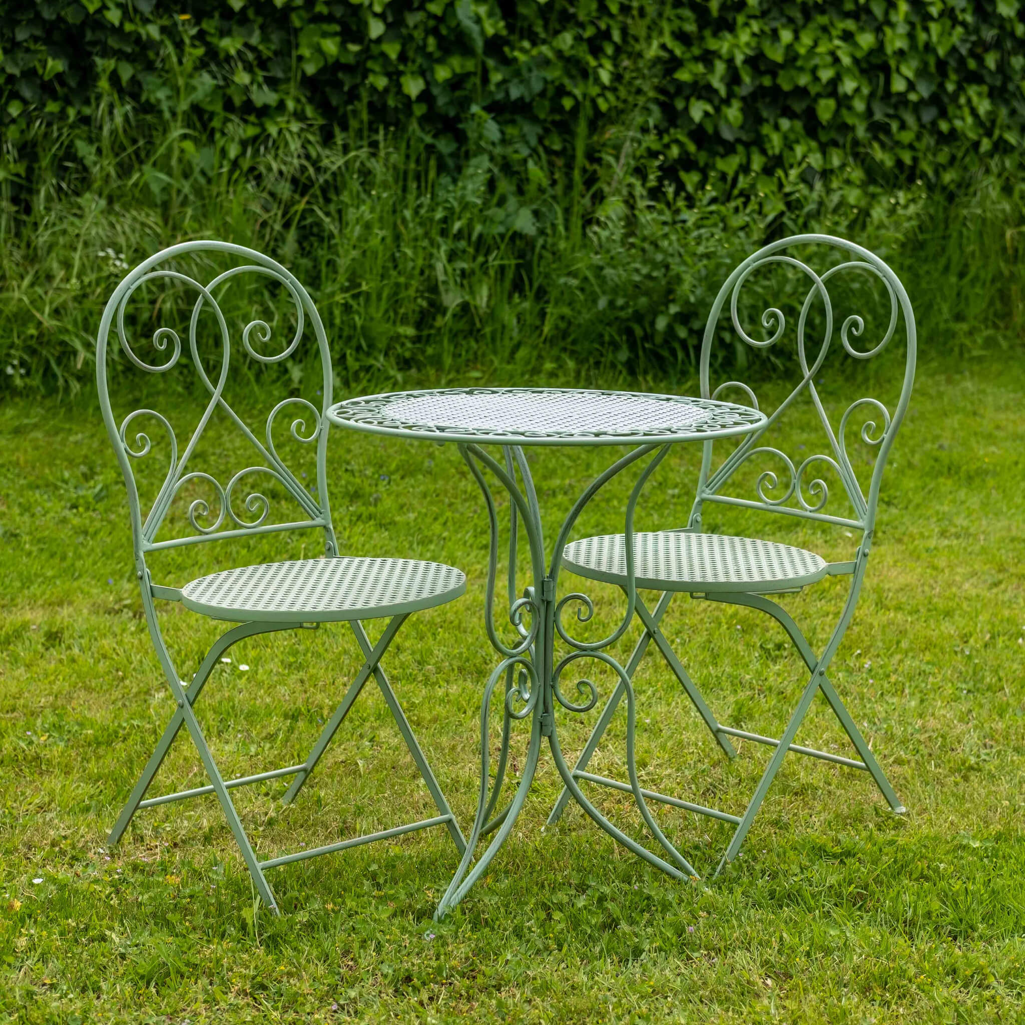 Arlington house wrought iron outdoor 3 on sale pc bistro set