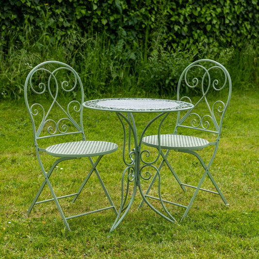 Mesh 3 Piece Folding Bistro Set in Green by Ascalon - Mouse & Manor
