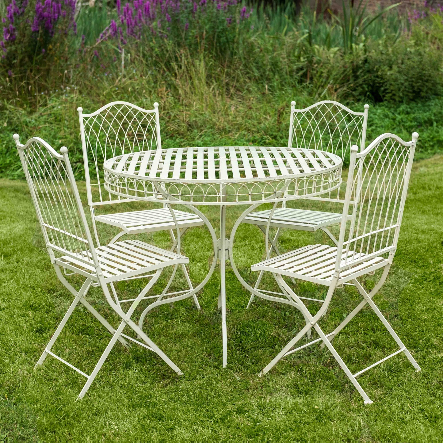 Hampton 5 Piece Bistro Set in Cream by Ascalon - Mouse & Manor