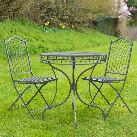 Hampton 3-Piece Bistro Set in Umber Grey by Ascalon - Mouse & Manor