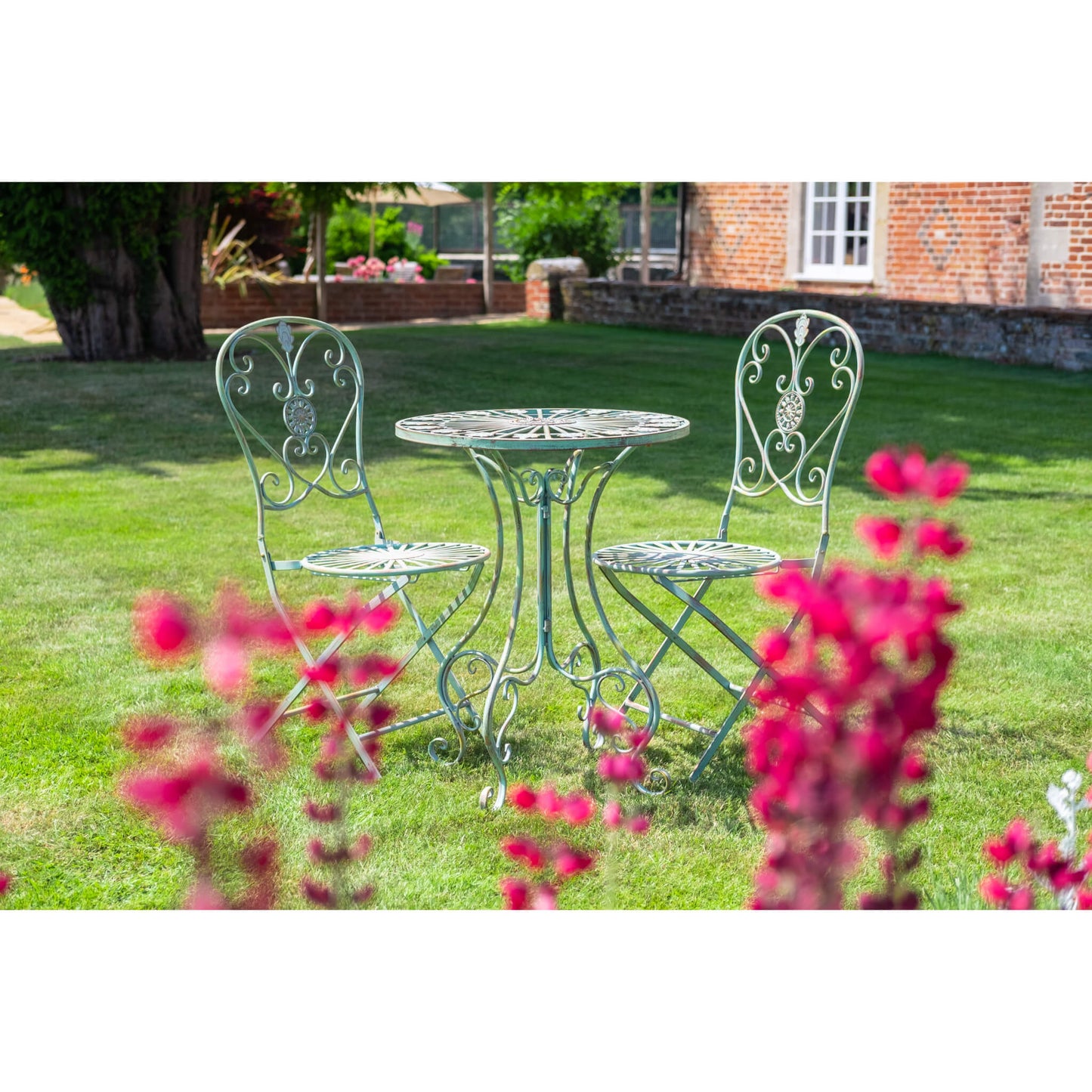 Aquitaine 3 Piece Bistro Set in Antique Blue by Ascalon - Mouse & Manor