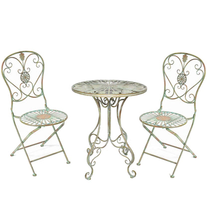 Aquitaine 3 Piece Bistro Set in Antique Blue by Ascalon - Mouse & Manor