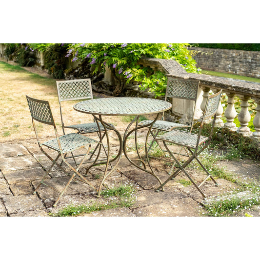 Marlboro 5 Piece Bistro Set by Ascalon in Antique Blue or Pewter - Mouse & Manor