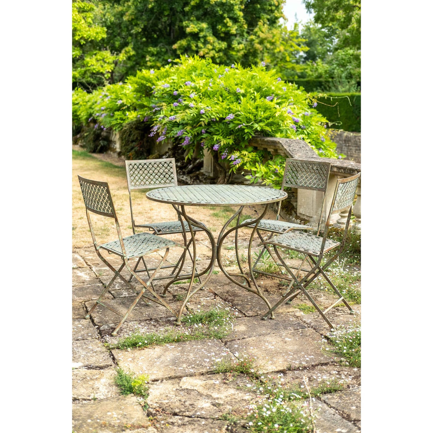 Marlboro 5 Piece Bistro Set by Ascalon in Antique Blue or Pewter - Mouse & Manor