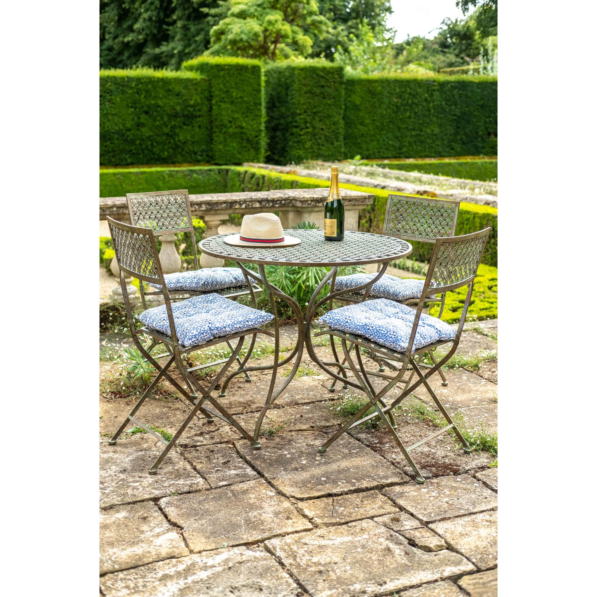 Marlboro 5 Piece Bistro Set by Ascalon in Antique Blue or Pewter - Mouse & Manor