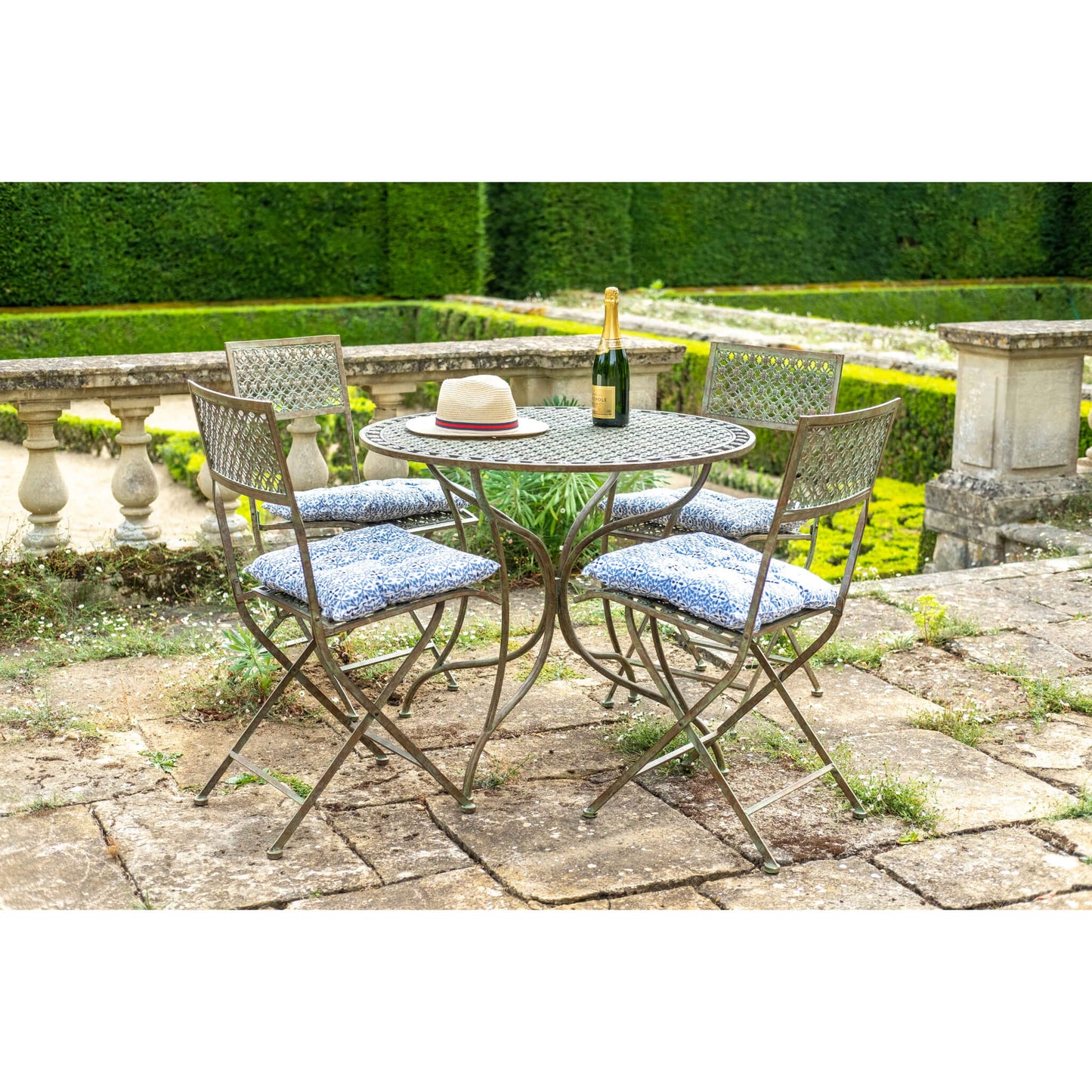 Marlboro 5 Piece Bistro Set by Ascalon in Antique Blue or Pewter - Mouse & Manor