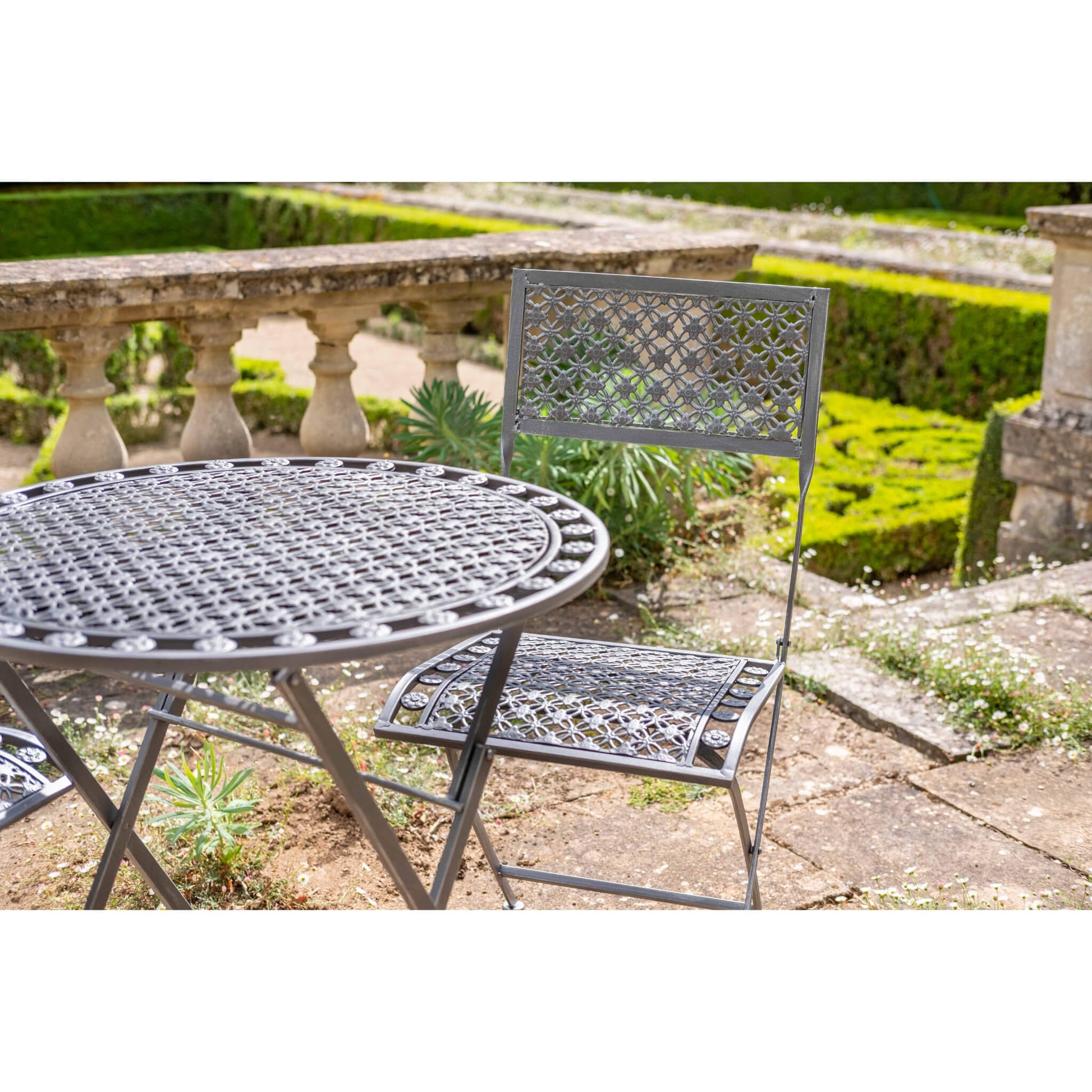 Marlboro 3 Piece Bistro Set by Ascalon in Antique Blue or Pewter - Mouse & Manor