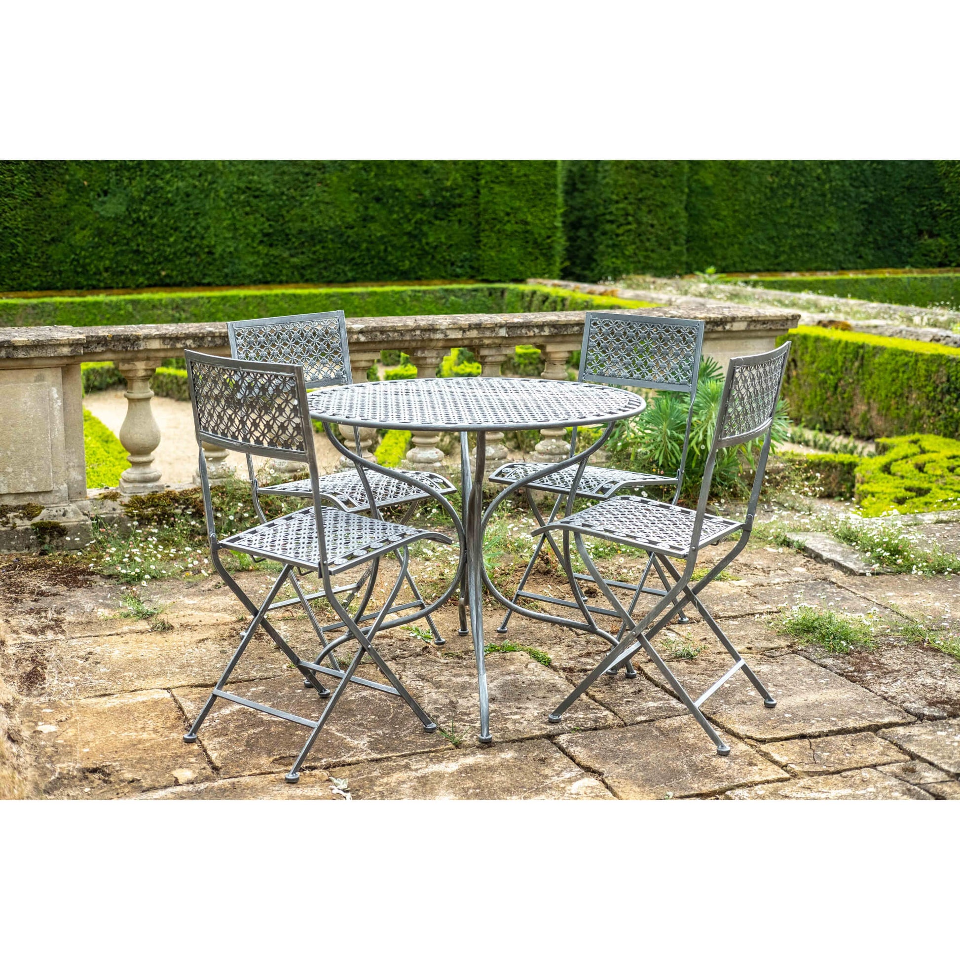 Marlboro 5 Piece Bistro Set by Ascalon in Antique Blue or Pewter - Mouse & Manor