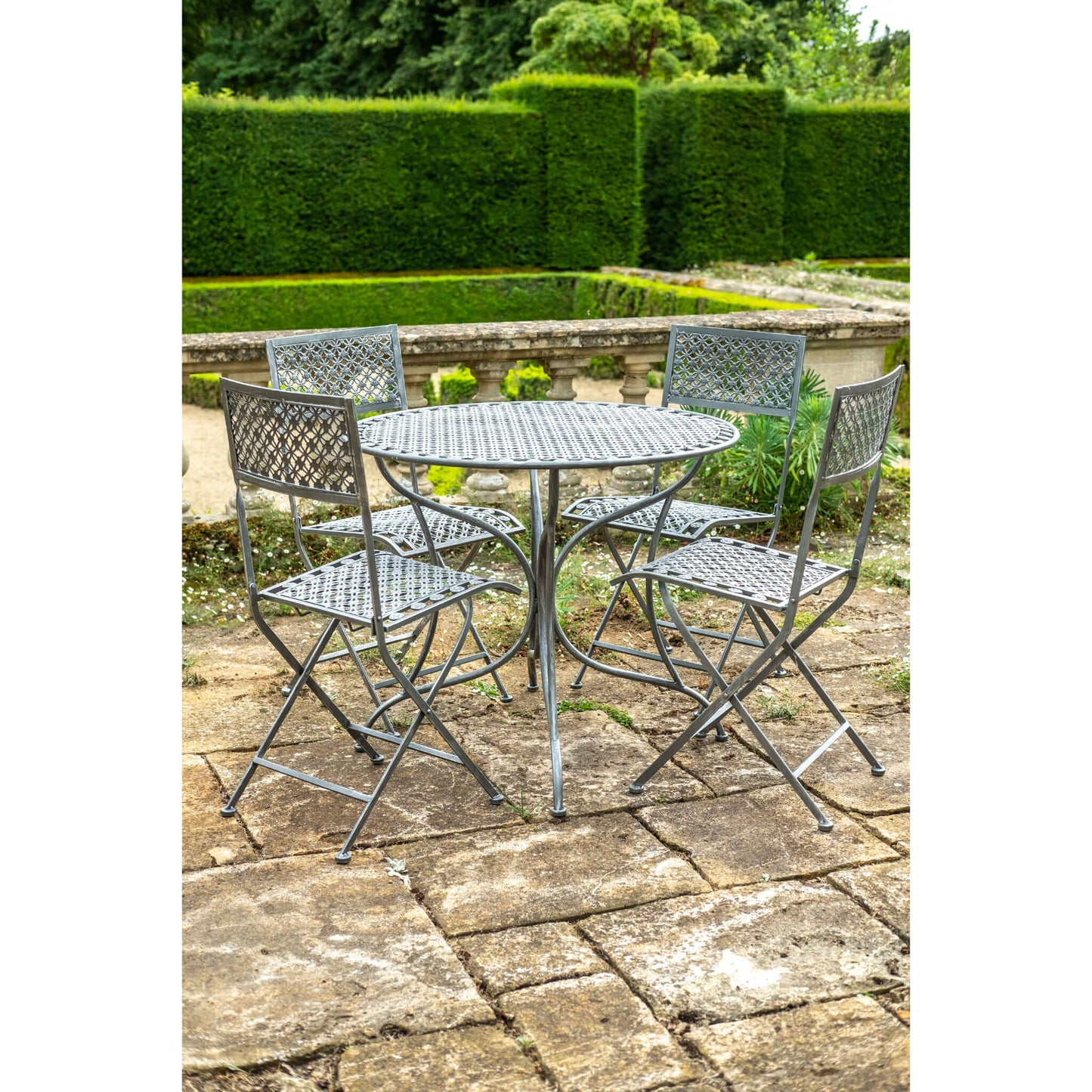 Marlboro 5 Piece Bistro Set by Ascalon in Antique Blue or Pewter - Mouse & Manor