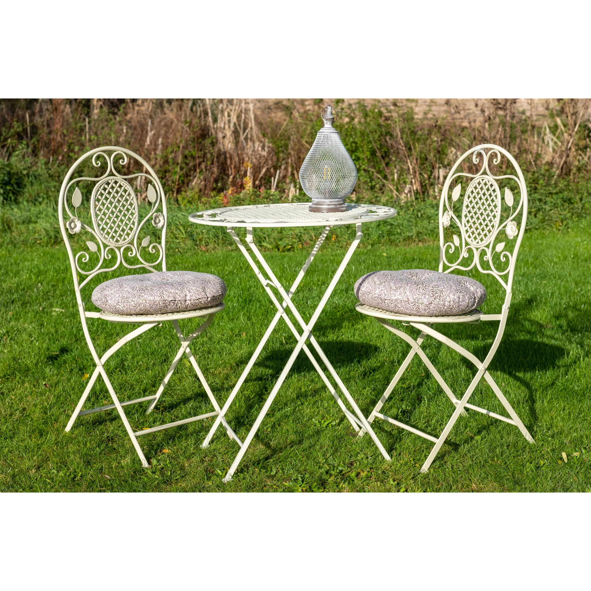 Cream metal bistro online set