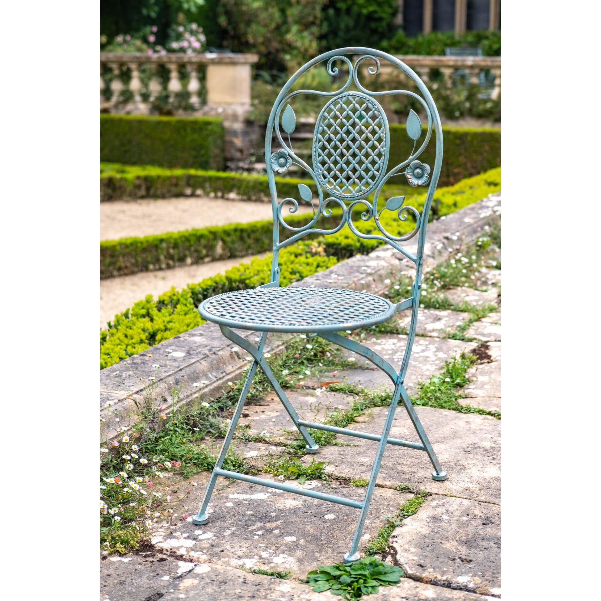 Chloe 3 Piece Bistro Set by Ascalon in Antique Blue or Cream - Mouse & Manor