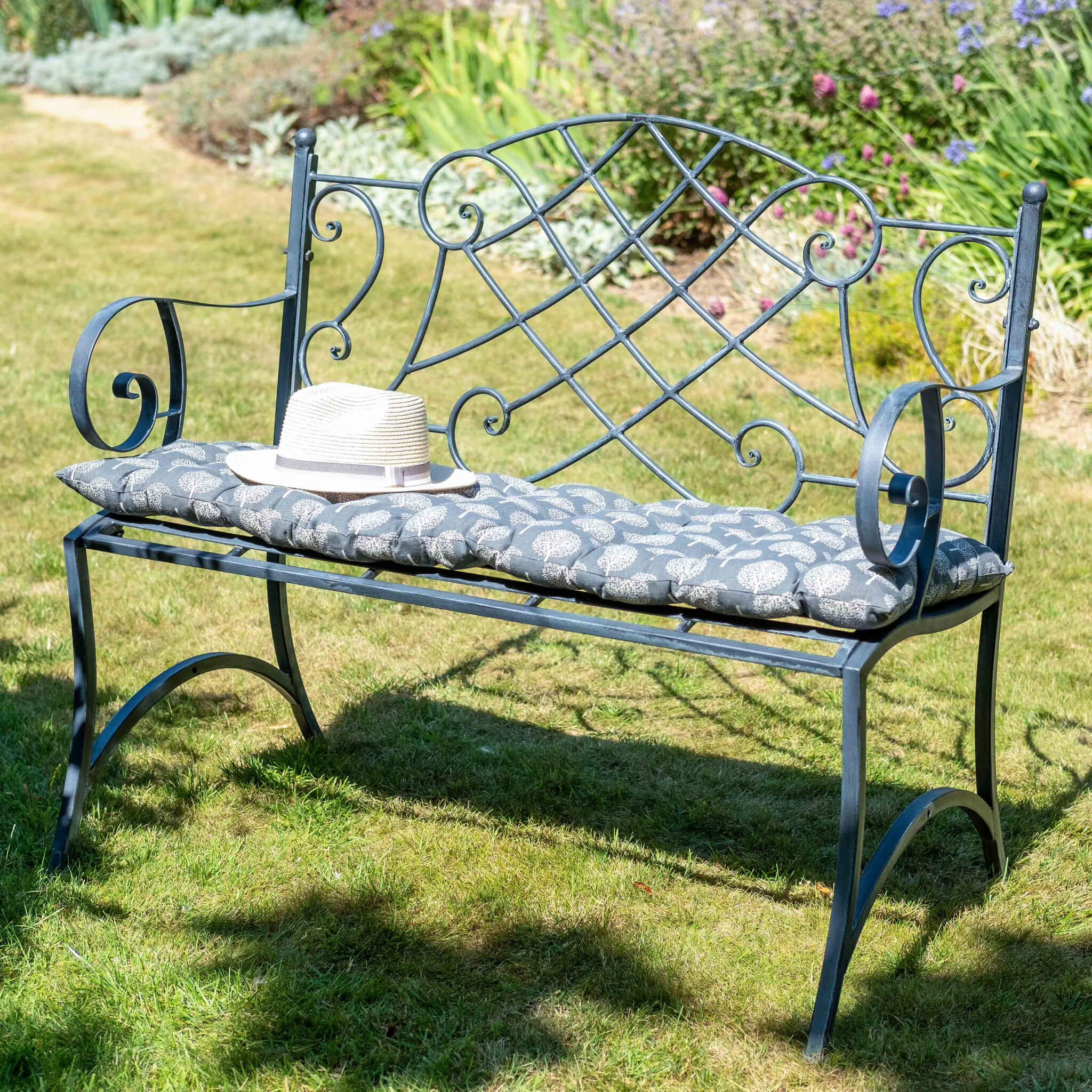 Wrought iron outdoor on sale benches for sale