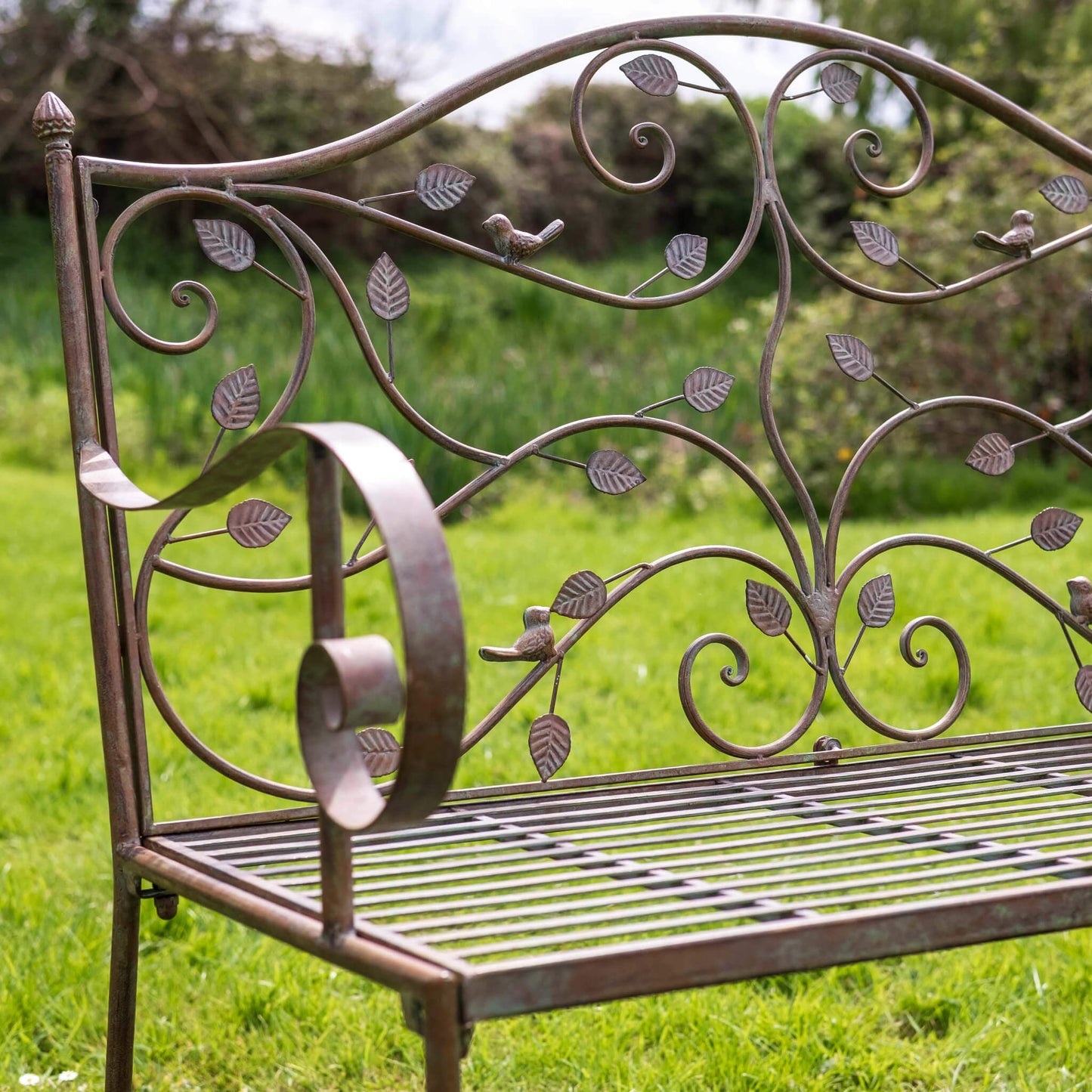 Woodland Wrought Iron Bench by Ascalon - Mouse & Manor