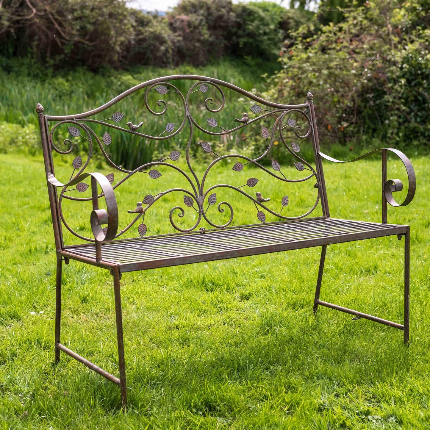 Woodland Wrought Iron Bench by Ascalon - Mouse & Manor