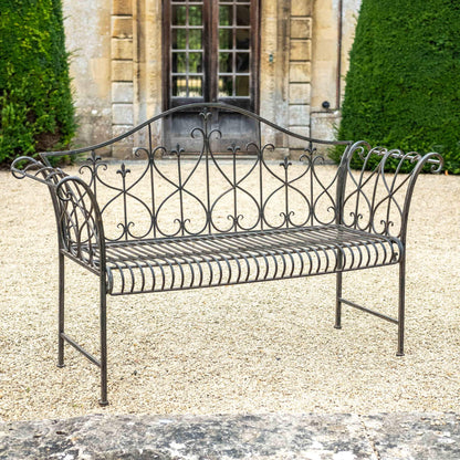 Vintage Wrought Iron Bench in Rusty by Ascalon - Mouse & Manor