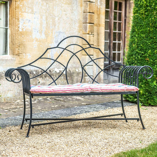 Lutyen Wrought Iron Bench in Black by Ascalon - Mouse & Manor