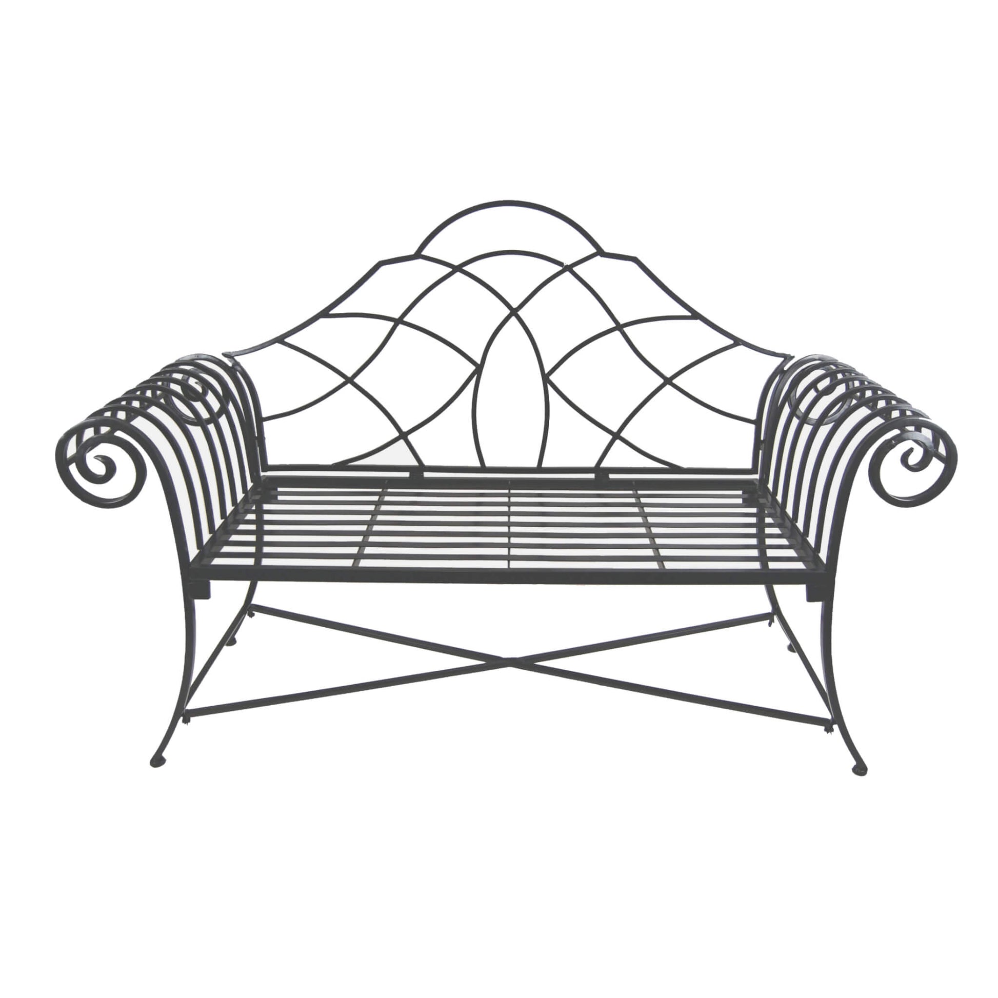 Lutyen Wrought Iron Bench in Black by Ascalon - Mouse & Manor