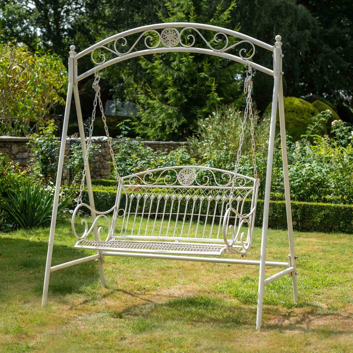 Blaisdon Cream Metal Swing Seat by Ascalon - Mouse & Manor