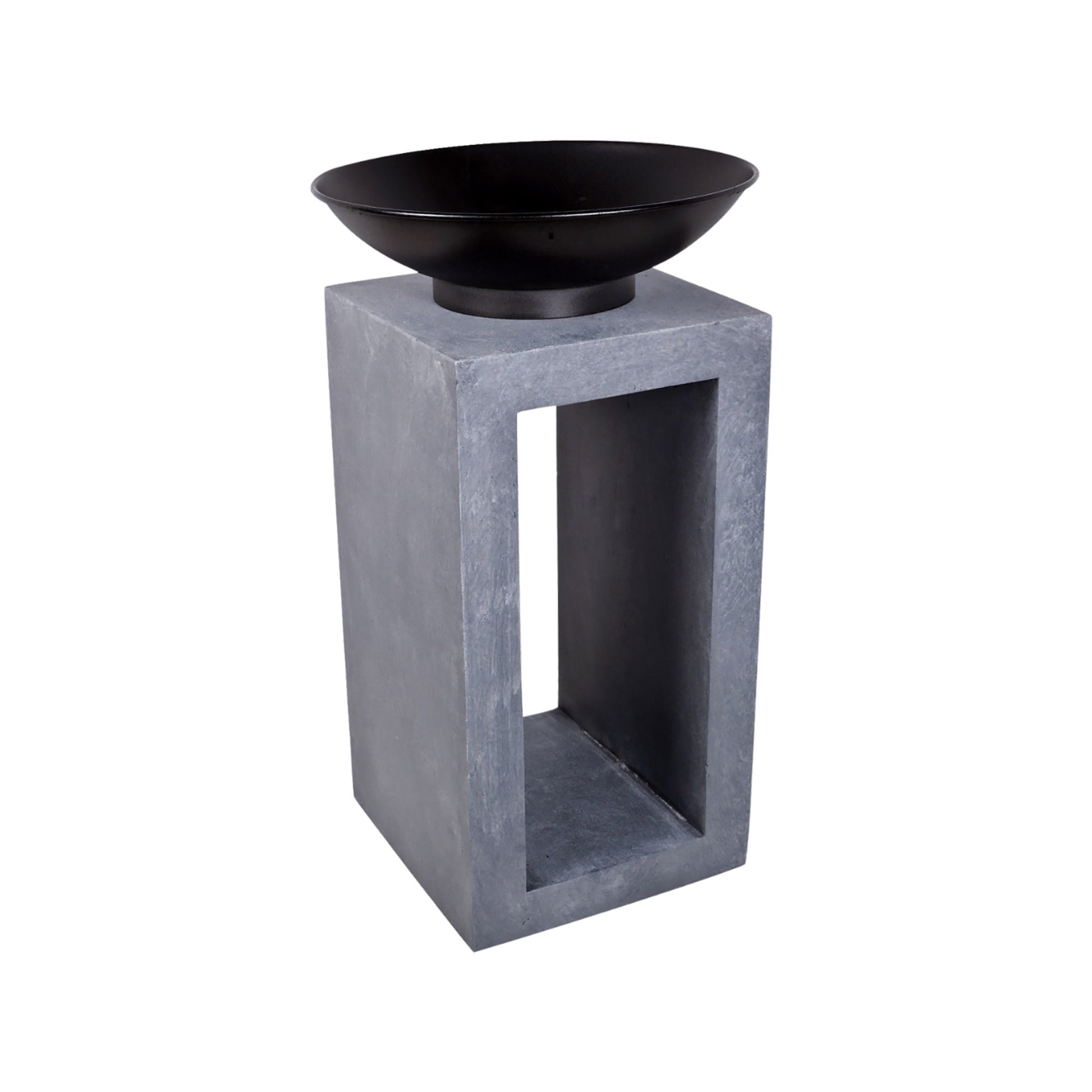 Fire Pit & Square Log Store Cement Finish by Ivyline - Mouse & Manor