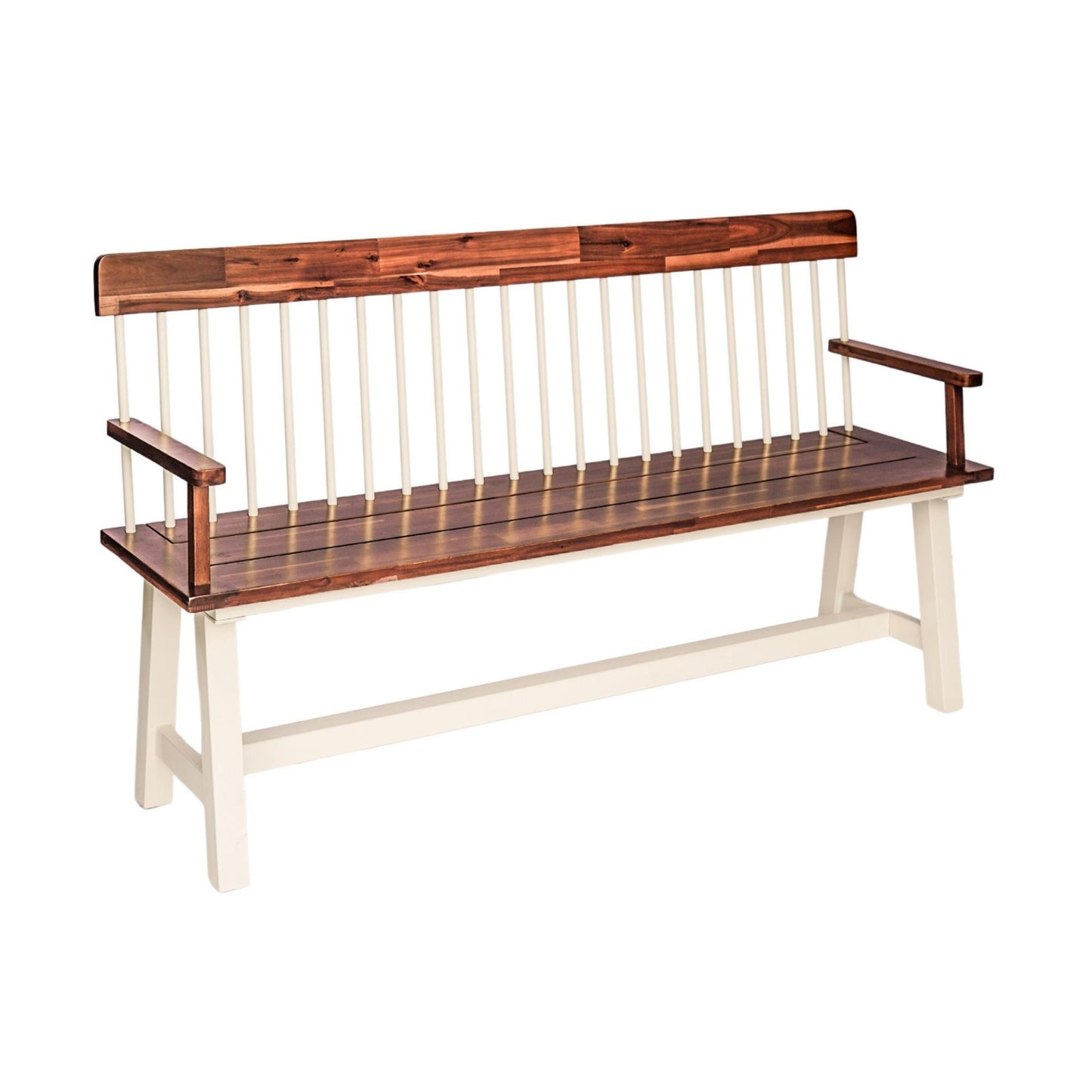 Broadway Acacia Wood Cream Garden Bench by Ivyline - Mouse & Manor