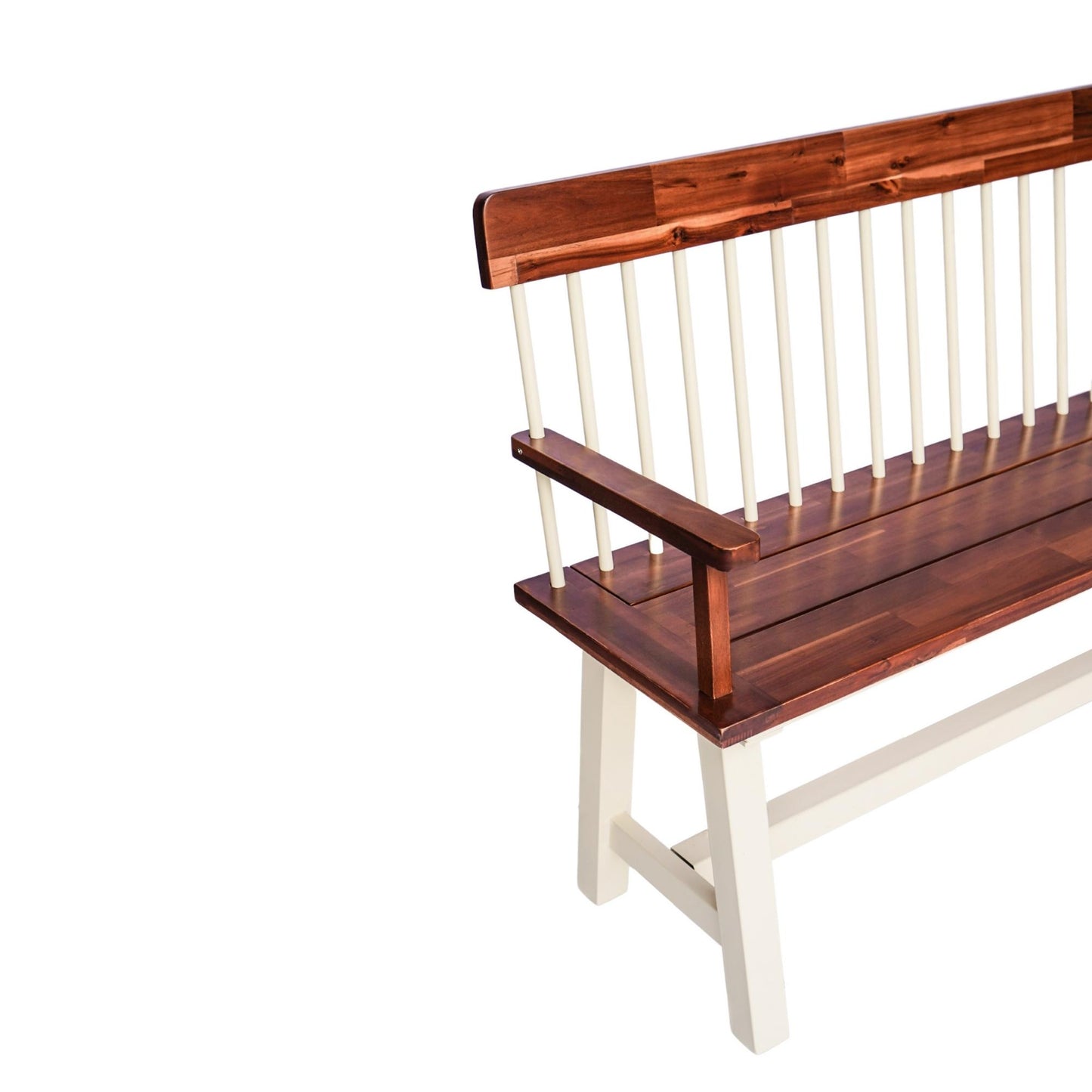 Broadway Acacia Wood Cream Garden Bench by Ivyline - Mouse & Manor