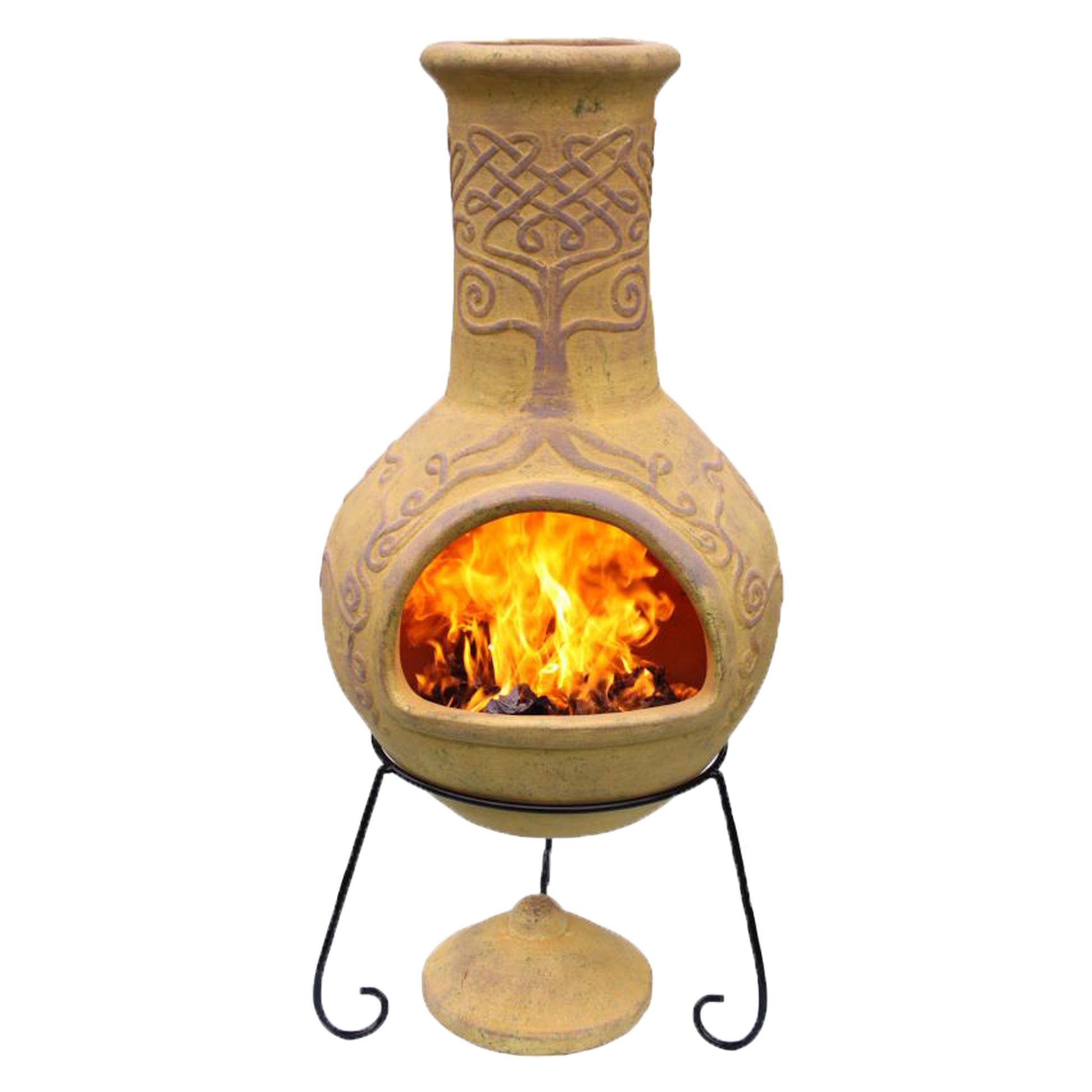 Derwyn Celtic Themed Mexican Clay Chimenea by Gardeco - Mouse & Manor