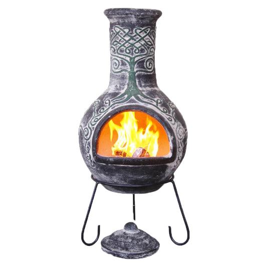Derwyn Celtic Themed Mexican Clay Chimenea by Gardeco - Mouse & Manor