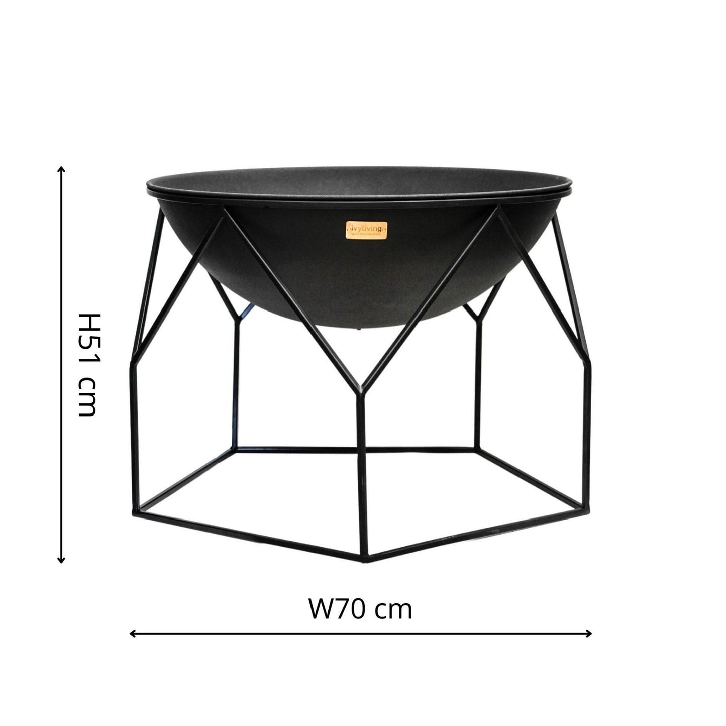 Outdoor Buckingham Fire Pit Black by Ivyline - Mouse & Manor