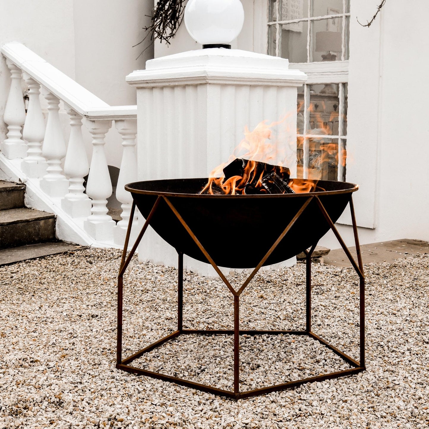 Outdoor Buckingham Fire Pit in Rust by Ivyline - Mouse & Manor