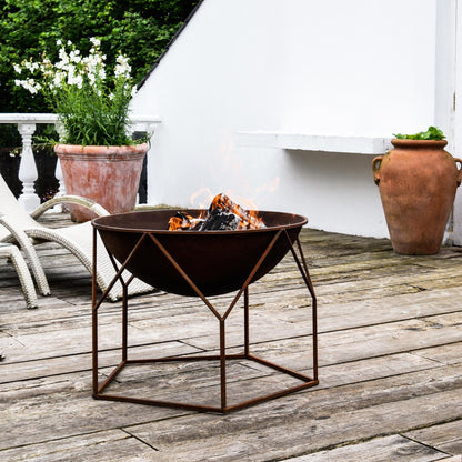 Outdoor Buckingham Fire Pit in Rust by Ivyline - Mouse & Manor