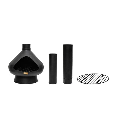 Fornax Outdoor Fireplace Chiminea in Matte Black by Ivyline - Mouse & Manor