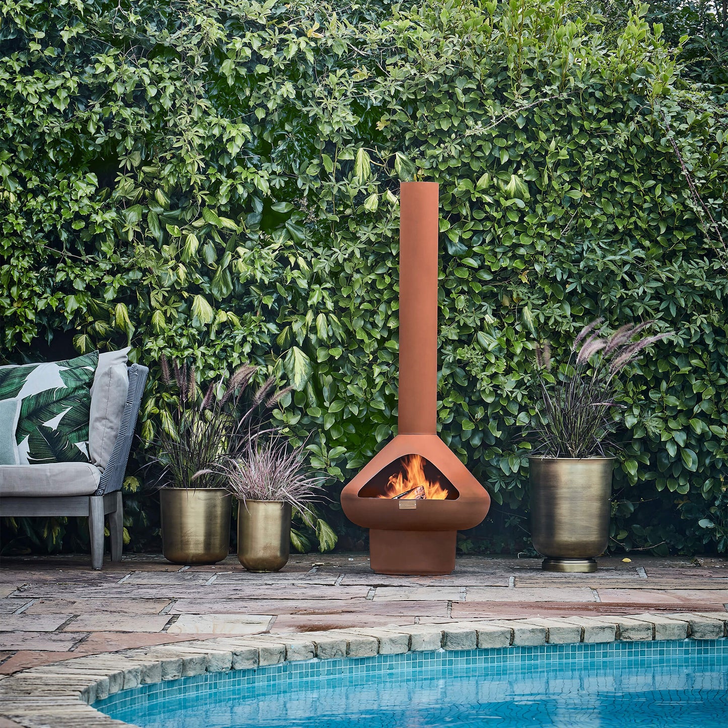 Fornax Outdoor Fireplace Chiminea in Rust by Ivyline - Mouse & Manor