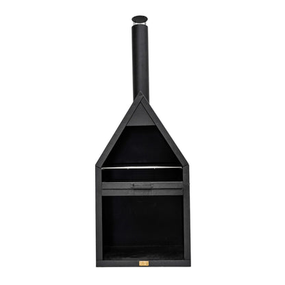 Henley Outdoor Fireplace Chiminea with Grill in Black by Ivyline - Mouse & Manor