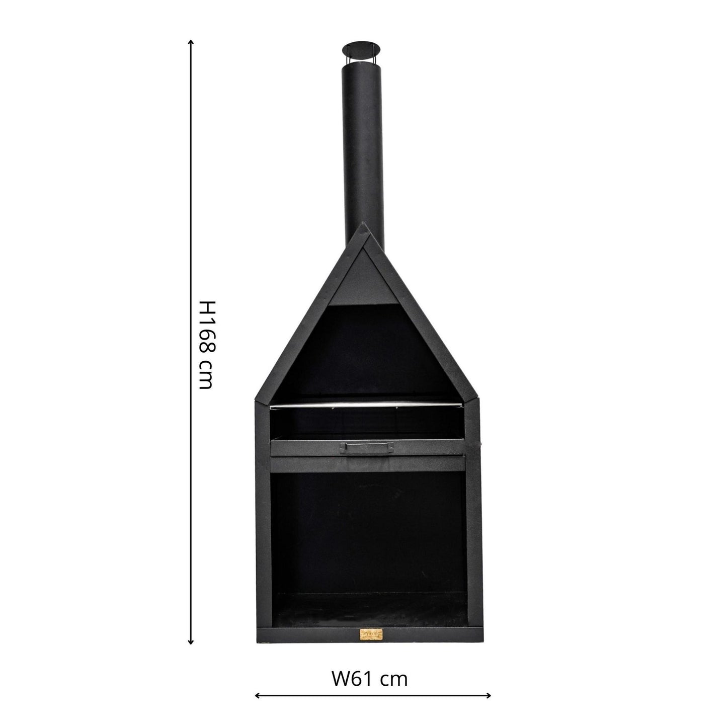 Henley Outdoor Fireplace Chiminea with Grill in Black by Ivyline - Mouse & Manor