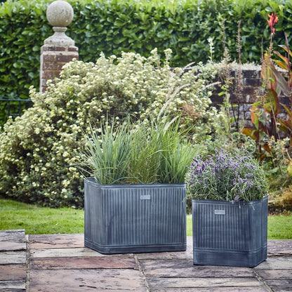 Hampton Galvanised Metal Planters by Ivyline - Mouse & Manor