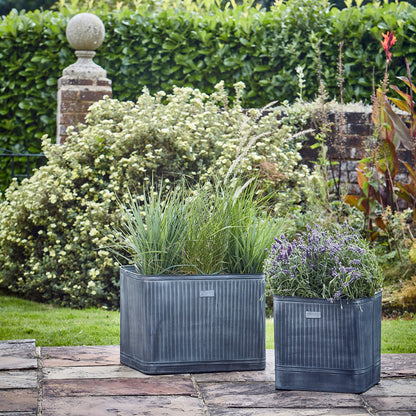 Hampton Galvanised Metal Planters by Ivyline - Mouse & Manor