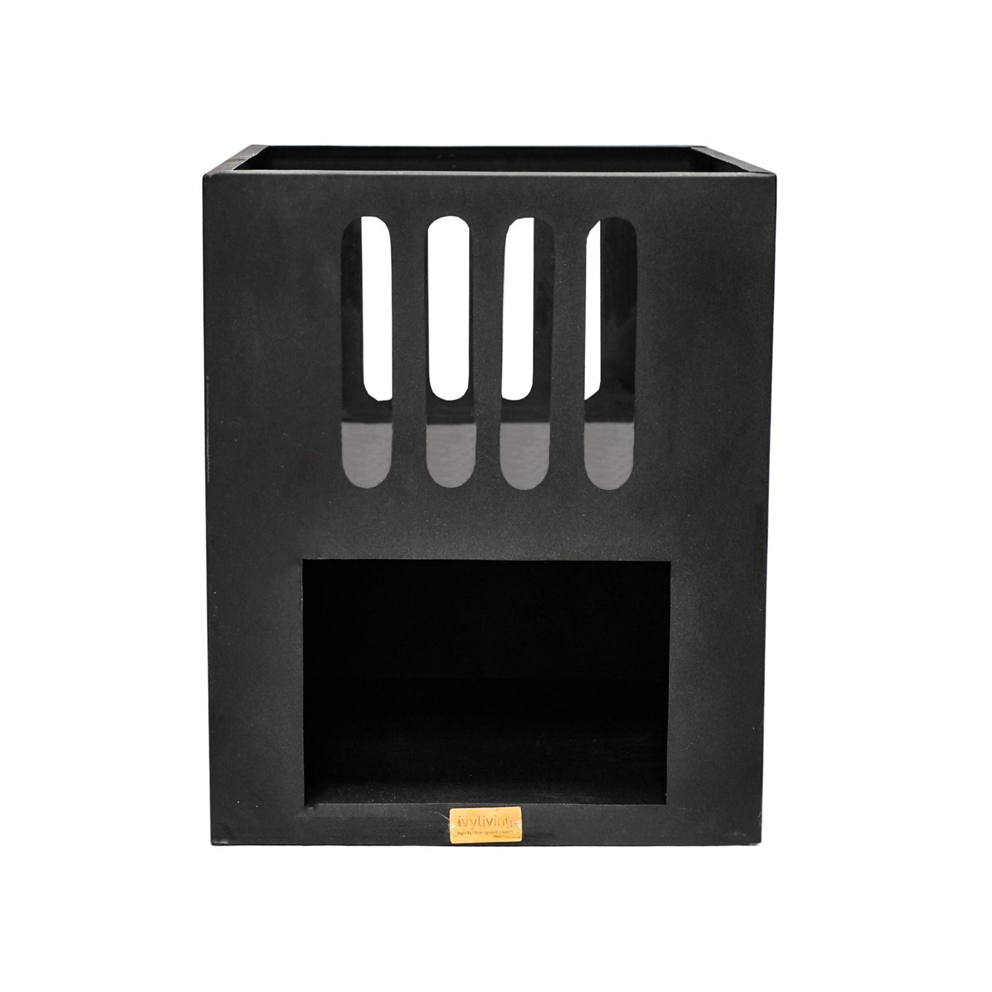 Libra Contemporary Outdoor Fire Pit in Matte Black by Ivyline - Mouse & Manor