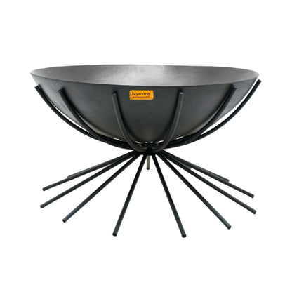 Metal Outdoor Dakota Fire Pit in Black by Ivyline - Mouse & Manor