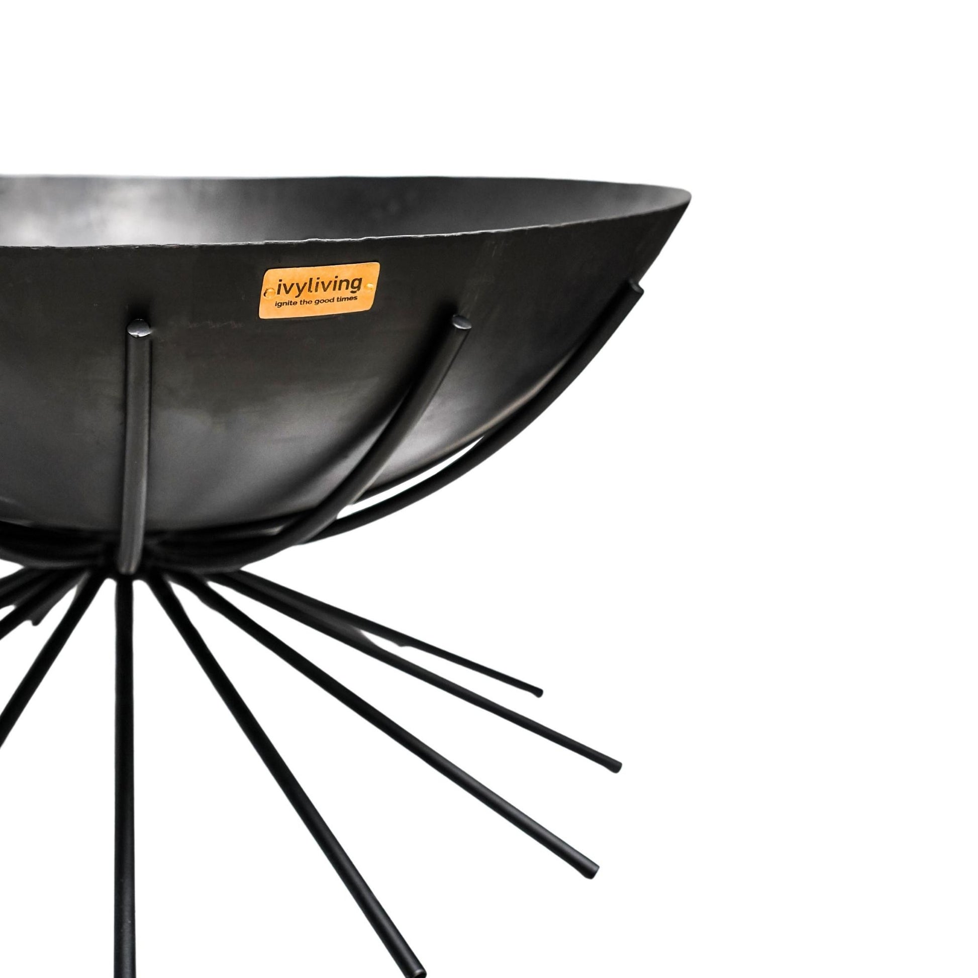 Metal Outdoor Dakota Fire Pit in Black by Ivyline - Mouse & Manor