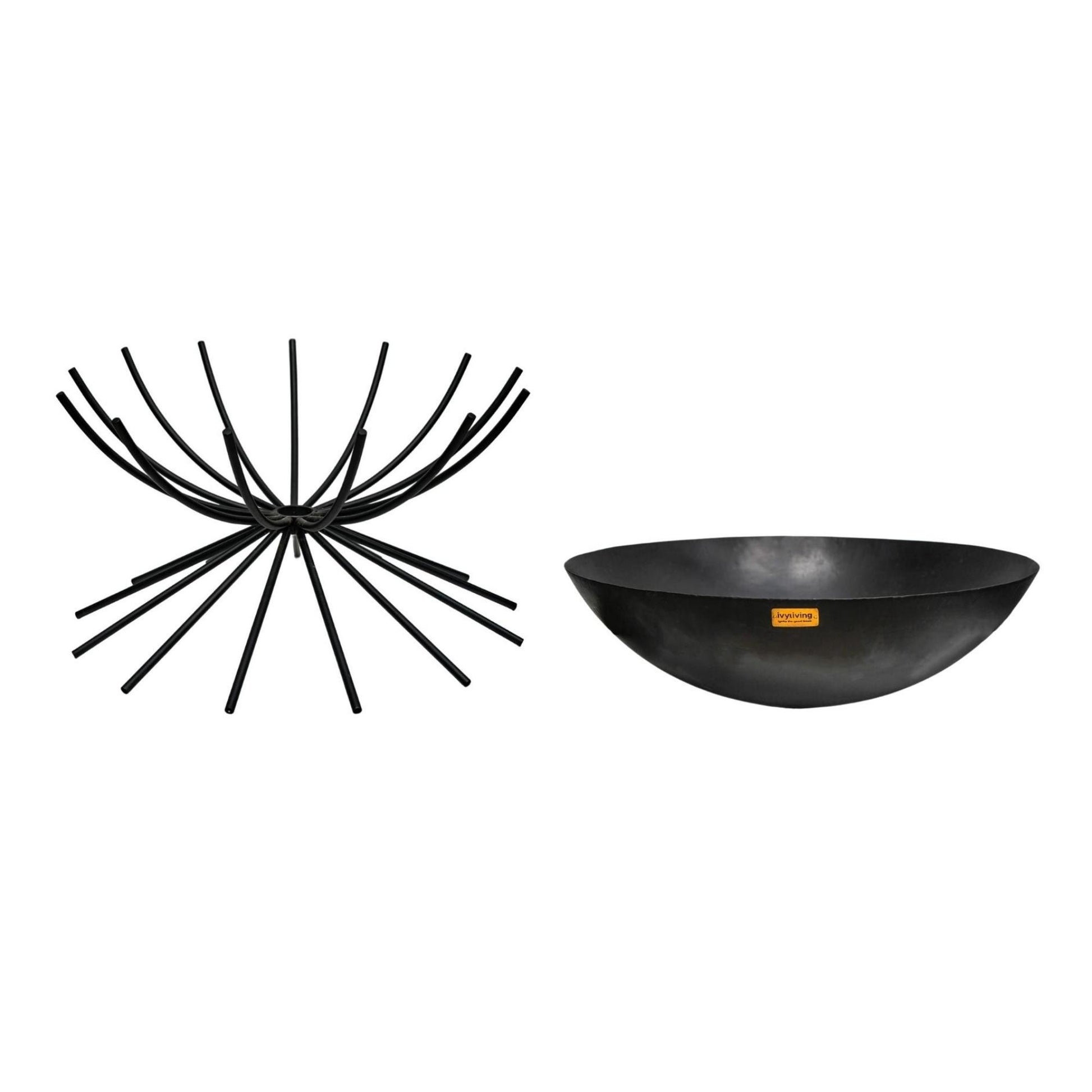 Metal Outdoor Dakota Fire Pit in Black by Ivyline - Mouse & Manor