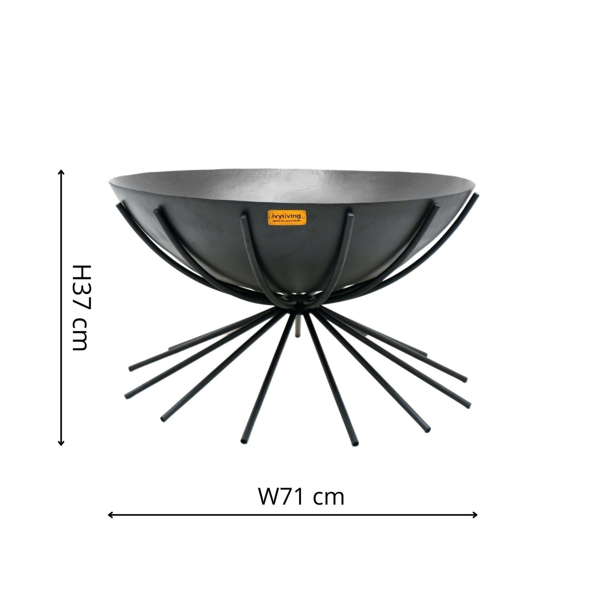 Metal Outdoor Dakota Fire Pit in Black by Ivyline - Mouse & Manor