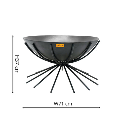 Metal Outdoor Dakota Fire Pit in Black by Ivyline - Mouse & Manor