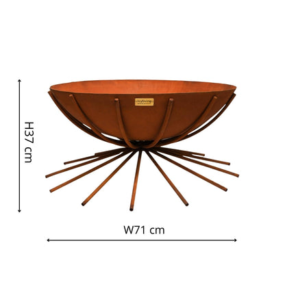 Metal Outdoor Dakota Fire Pit in Rust by Ivyline - Mouse & Manor