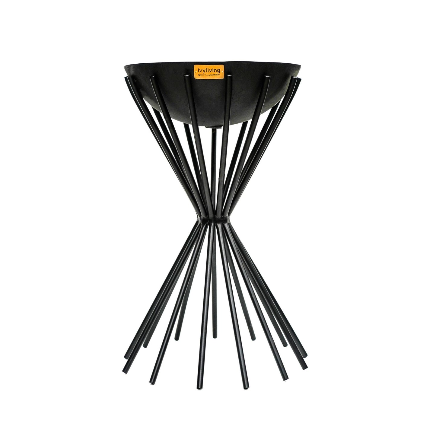 Dakota Fire Pit in Black Outdoor Tall Metal by Ivyline - Mouse & Manor