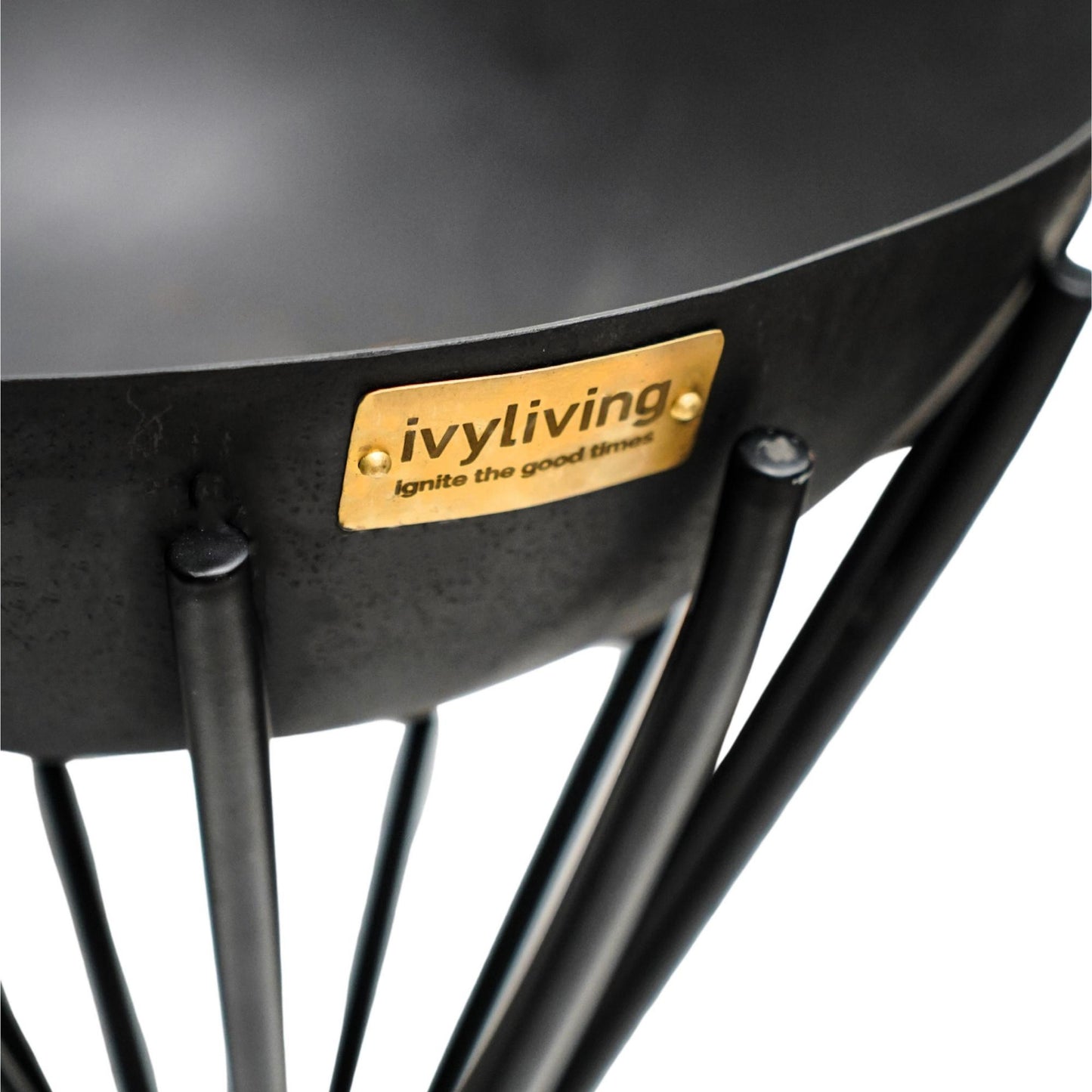 Dakota Fire Pit in Black Outdoor Tall Metal by Ivyline - Mouse & Manor