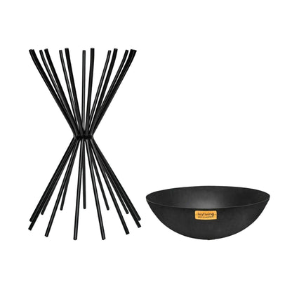 Dakota Fire Pit in Black Outdoor Tall Metal by Ivyline - Mouse & Manor